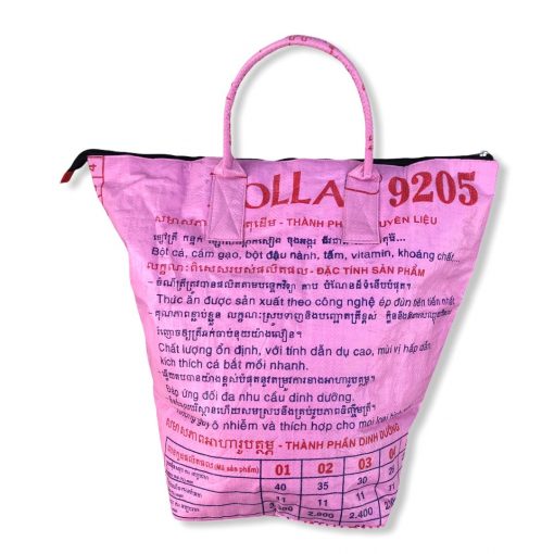 Beadbags Wäschesack / Allzwecktasche aus recycelten Reissack Ri9 in rosa von hinten