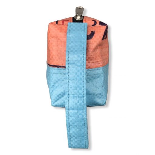 Kosmetiktasche aus recycelten Reissack in orange hellblau | Beadbags