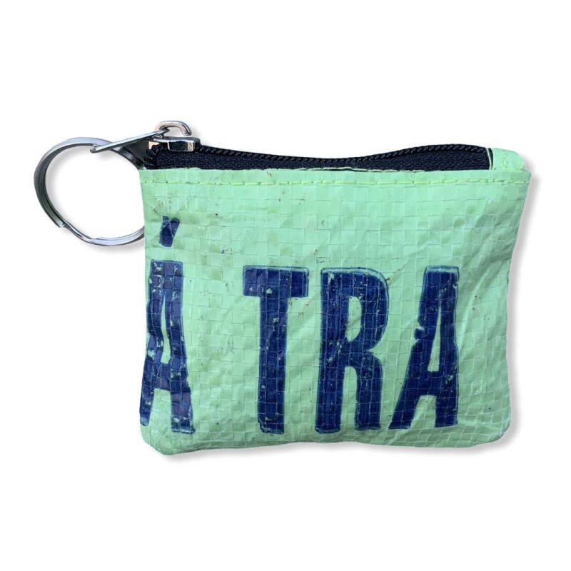 Beadbags Schlüsselanhänger aus recycelten Reissack Ri18 Hellgrün vorne