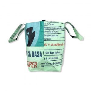 3 in 1 Tragetasche aus recycelten Reissack in hellgrün dunkelgrün | Beadbags
