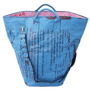 Upycycling Beadbags nachhaltige Tragetasche und Kosmetiktaschen aus recyceltem Reissackmaterial gefertigt in Kambodscha 17bb