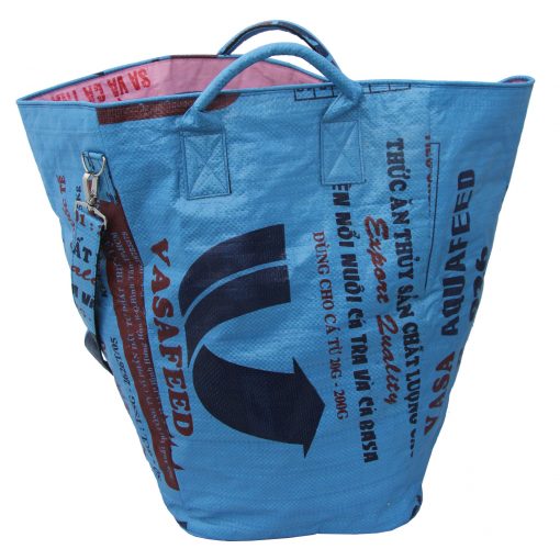 Upycycling Beadbags nachhaltige Tragetasche und Kosmetiktaschen aus recyceltem Reissackmaterial gefertigt in Kambodscha 16bb