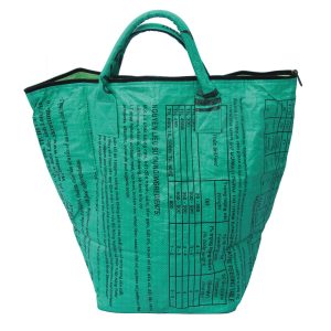 Upycycling Beadbags nachhaltige Tragetasche und Kosmetiktaschen aus recyceltem Reissackmaterial gefertigt in Kambodscha 13bb