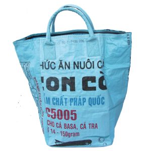 Upycycling Beadbags nachhaltige Tragetasche und Kosmetiktaschen aus recyceltem Reissackmaterial gefertigt in Kambodscha 2bb