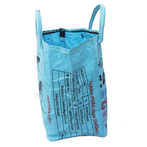 Upycycling Beadbags nachhaltige Tragetasche und Kosmetiktaschen aus recyceltem Reissackmaterial gefertigt in Kambodscha 4bb