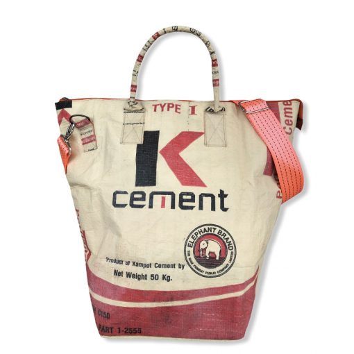 Beadbags Kleine Universaltasche _ Wäschesack aus recycelten Reissack mit Tampenjangurt TJ10S-Rot vorne