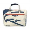 Laptoptasche aus recycelten Zementsack 15,6 Zoll in blau mit Adler | Beadbags