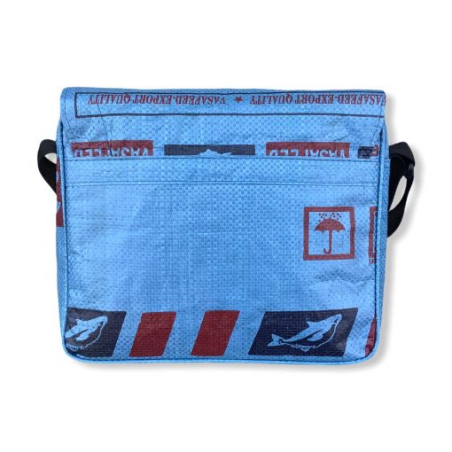 Beadbags Schultasche Joseph aus recycelten Reissack Ri81 Blau Hinten