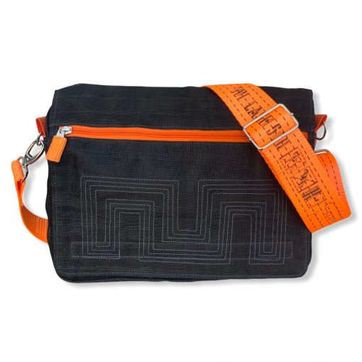 Beadbags Schultasche aus Reused Moskitonetz mit Tampenjangurt NET12 Schwarz 02