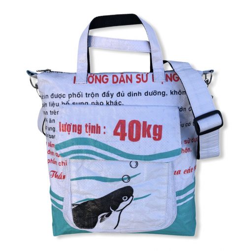 Beadbags Tragetasche aus recycelten Reissack Ri2 vorne weiß