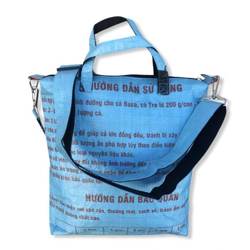 Beadbags Tragetasche aus recycelten Reissack Ri2 hinten hellblau