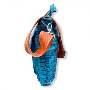 Beadbags Tragetasche aus recycelten Reissack mit Tampenjan Hochseegurt Ri2 seite mittelblau