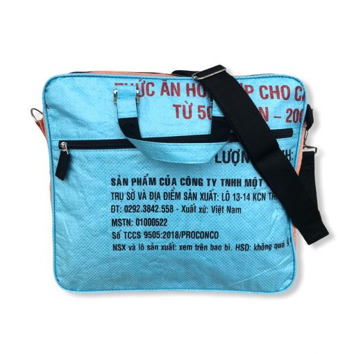Beadbags Twin Pockets aus recycelten Reissackmaterial Ri84 Blau von hinten