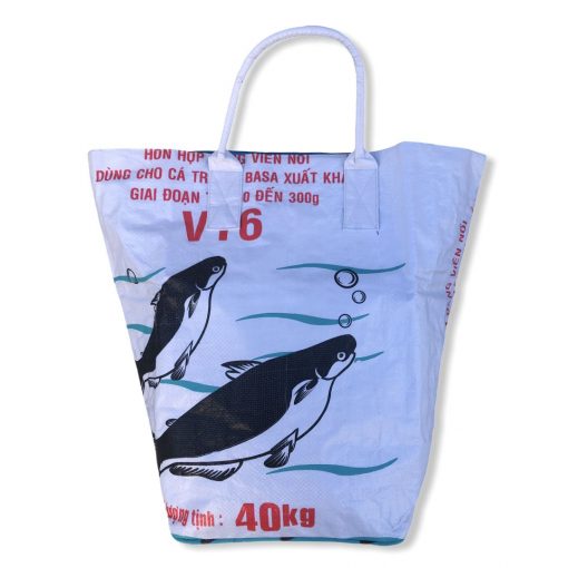 Beadbags Kleine Universaltasche / Wäschesack aus recycelten Reissack Ri9.2 Weiß vorne