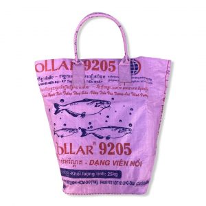Beadbags Kleine Universaltasche / Wäschesack aus recycelten Reissack Ri9.2 rosa vorne