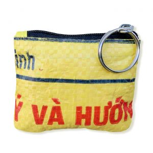 Schlüsselanhänger aus recycelten Reissack in gelb | Beadbags
