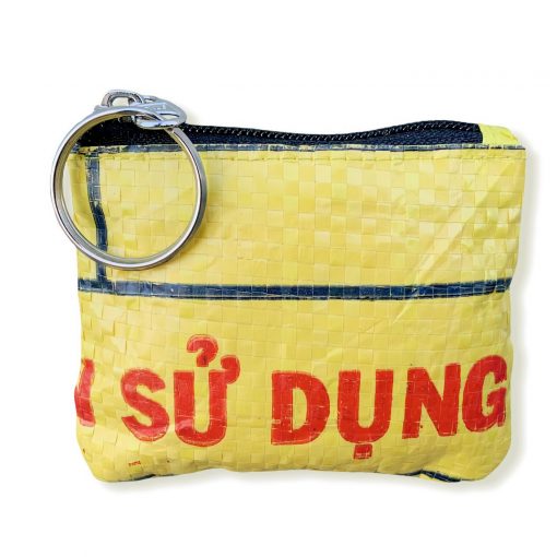 Schlüsselanhänger aus recycelten Reissack in gelb | Beadbags