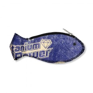 Beadbags Fisch Geldbörse aus recycelten Zementsack Ri80 Blau Rechts