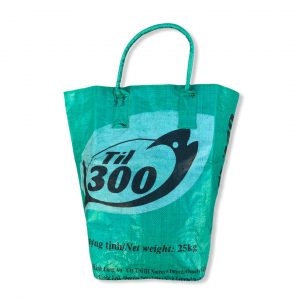 Beadbags Kleine Universaltasche / Wäschesack aus recycelten Reissack Ri9.2 Dunkelgrün vorne