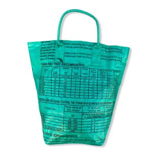 Beadbags Kleine Universaltasche / Wäschesack aus recycelten Reissack Ri9.2 Dunkelgrün hinten