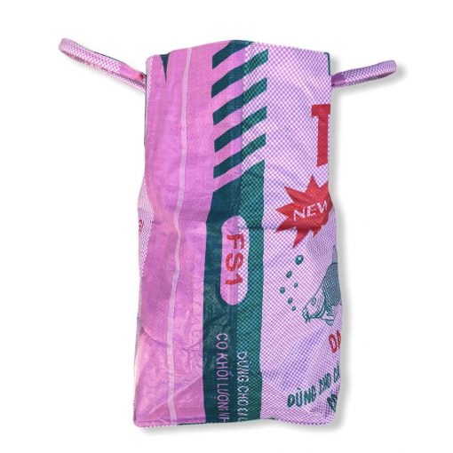 Beadbags Kleine Universaltasche _ Wäschesack aus recycelten Reissack Ri9.2 Rosa kariert seite