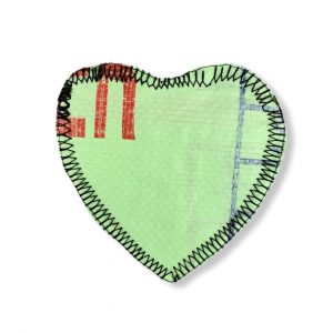 Beadbags Mini Herz Geldbörse aus recycelten Reissack Hellgrün vorne