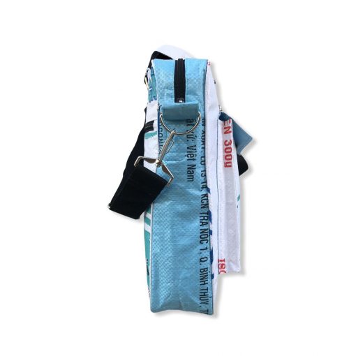 Beadbags Opal - Twin Pocket aus recycelten Reissack Ri84 Weiß/Hellblau