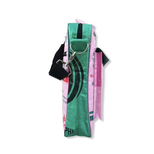 Beadbags Opal - Twin Pocket aus recycelten Reissack Ri84 Rosa/Dunkelgrün
