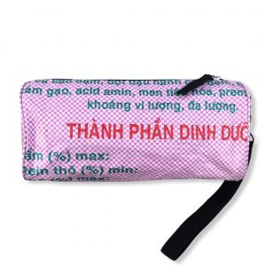 Beadbags Ovale Kosmetiktasche aus recycelten Reissack Ri88 Rosa vorne