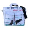 Beadbags Schultertasche Twin Pocket recycelter Reissack Ri84 28 weiss hellblau vorne