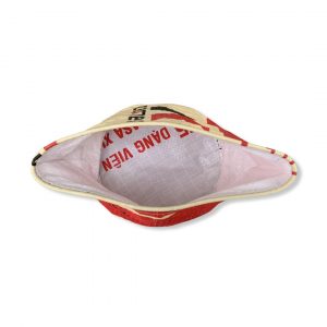 Beadbags Universal-/ Pflanzenbehälter aus recycelten Zementsack Ri33 Rot oben