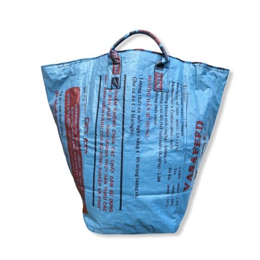 Kosmetiktasche aus recycelten Reissack in Dunkelblau von hinten
