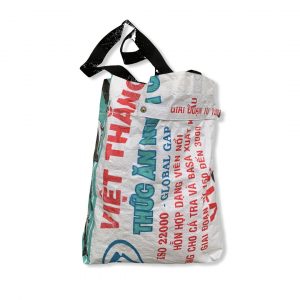 Beadbags Kleine Einkaufstasche aus recycelten Reissack Ri5 Weiß vorne