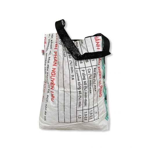 Beadbags Kleine Einkaufstasche aus recycelten Reissack Ri5 Weiß hinten