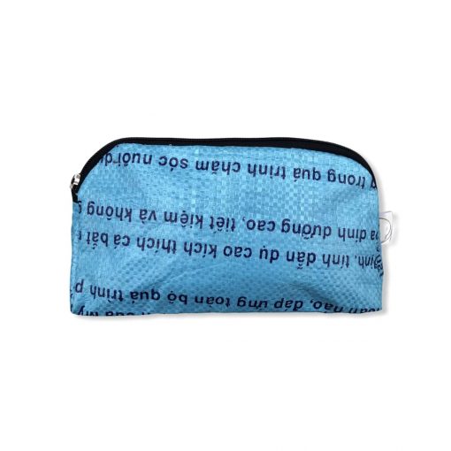 Kosmetiktasche aus recycelten Reissack in blau | Beadbags