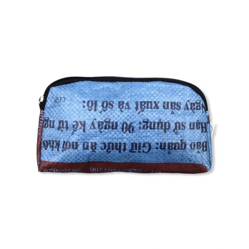 Kosmetiktasche aus recycelten Reissack in blau | Beadbags