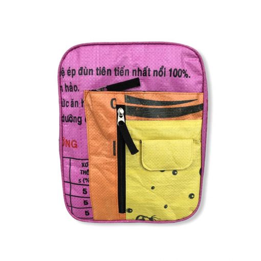 Rucksack aus recycelten Reissack in Rosa Orange Gelb | Beadbags