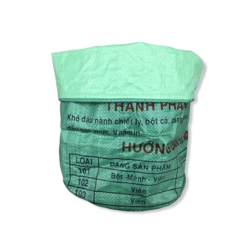 Pflanzenbehälter aus recycelten Reissack in hellgrün mittelgrün | Beadbags