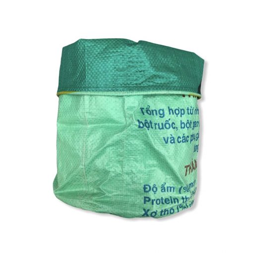 Pflanzenbehälter aus recycelten Reissack in hellgrün dunkelgrün | Beadbags