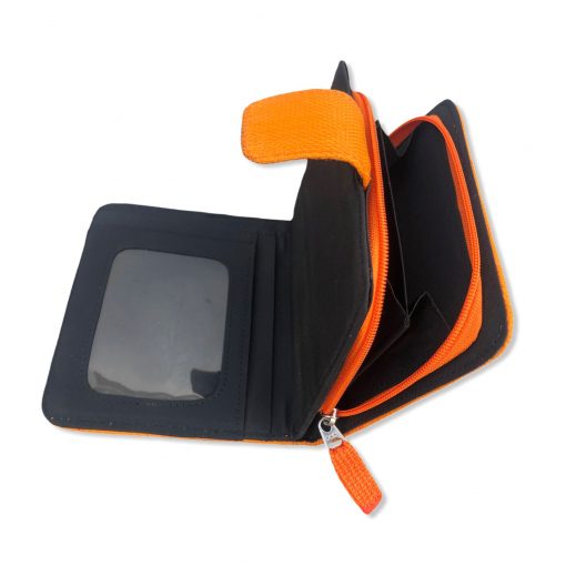 Beadbags Geldbörse aus Moskitonetz in orange von innen | Beadbags