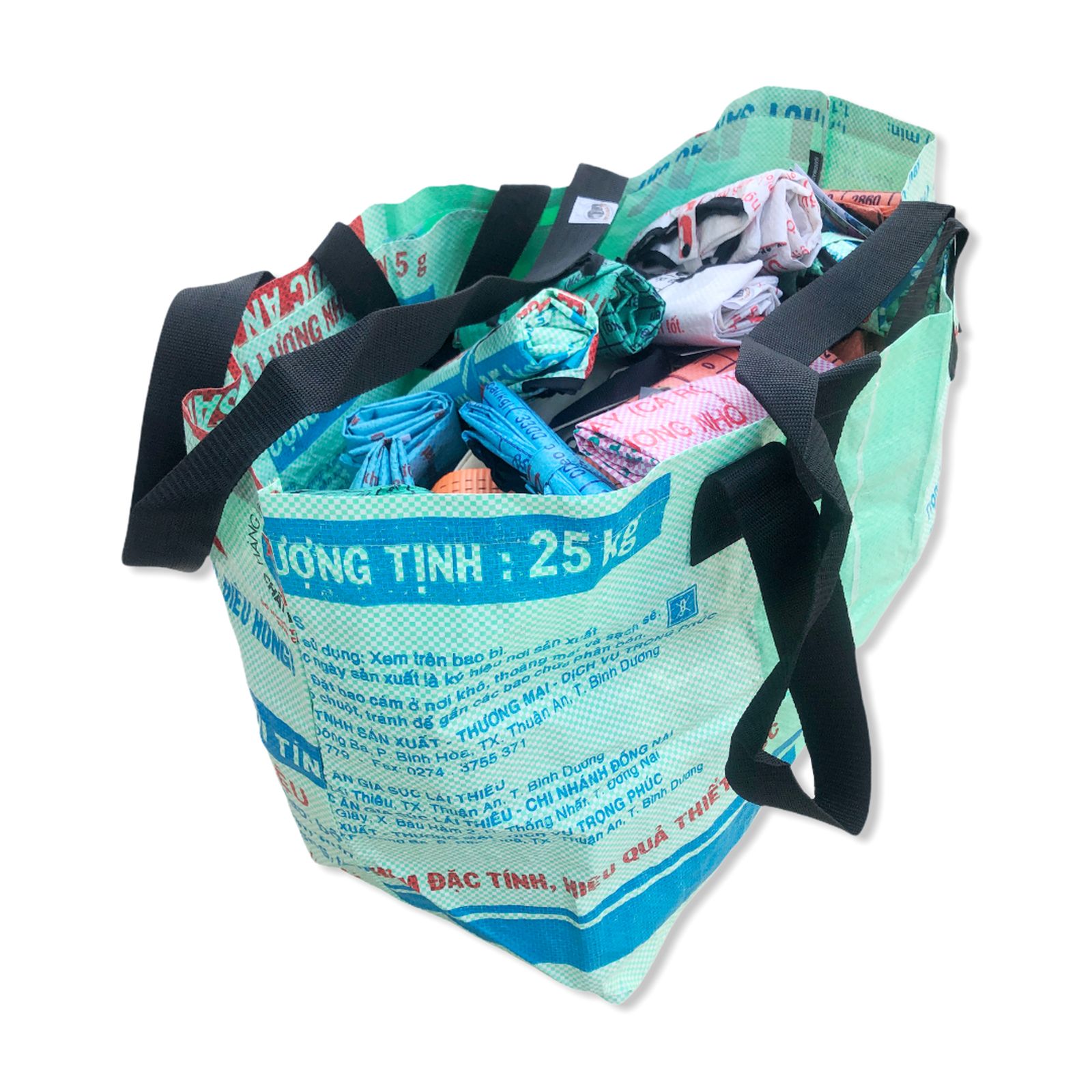 Recycling Beutel aus Reissack 23 x 34 cm Tasche aus Kunststoff 
