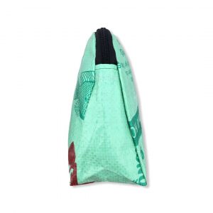 Kleine Kosmetiktasche aus recycelten Reissack in hellgrün | Beadbags