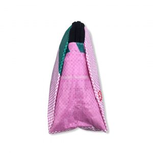Kleine Kosmetiktasche aus recycelten Reissack in rosa | Beadbags