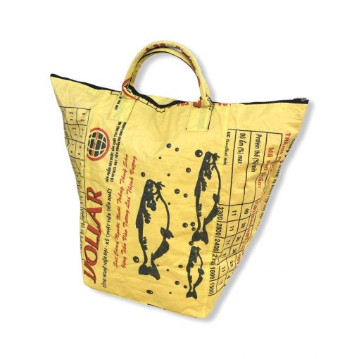 Wäschesack aus recycelten Reissack in gelb | Beadbags