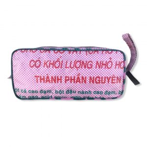 Kosmetiktasche aus recycelten Reissack in rosa | Beadbags