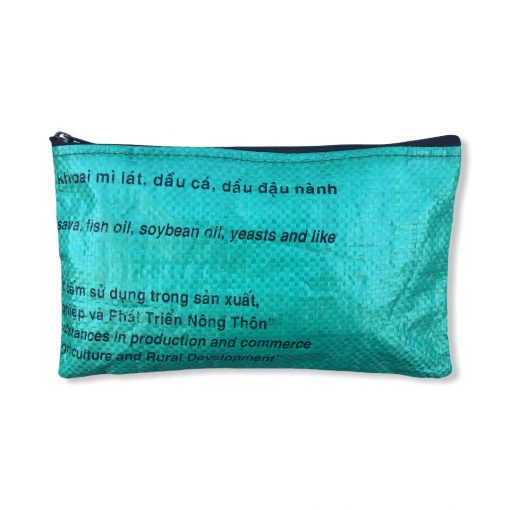 Schlampermäppchen aus recycelten Reissack in dunkelgrün | Beadbags