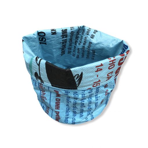 Pflanzenbehälter aus recycelten Reissack in blau | Beadbags