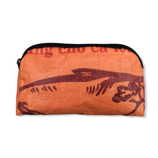 Kosmetiktasche aus recycelten Reissack in orange | Beadbags