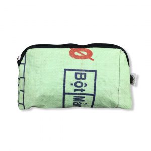 Kosmetiktasche aus recycelten Reissack in hellgrün | Beadbags