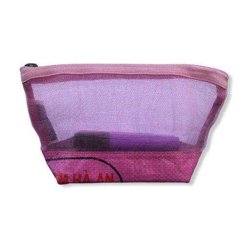 Kosmetiktasche aus reused Moskitonetz in rosa | Beadbags